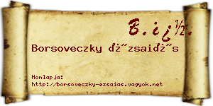 Borsoveczky Ézsaiás névjegykártya